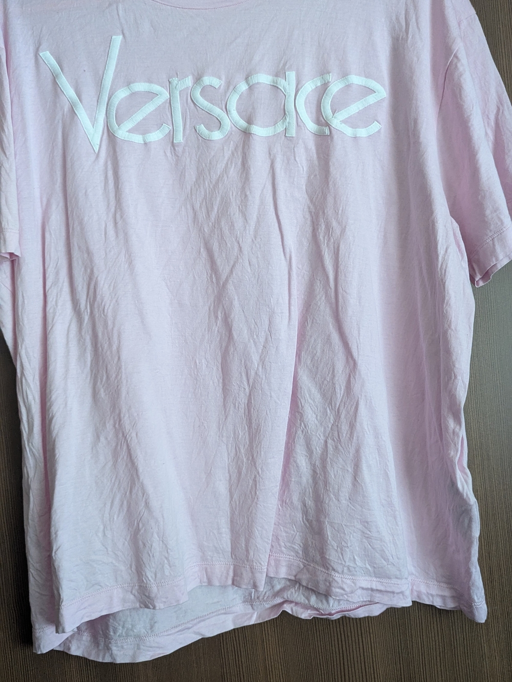 Versace Light Pink Logo Crewneck Tee